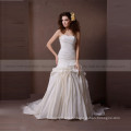 Fancy heart line exquisited ruffle shape mermaid tafetta wedding dress